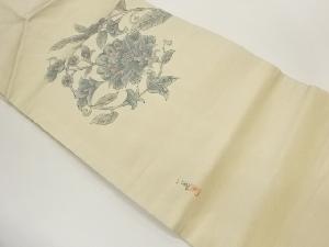 作家物　手描き引箔花唐草模様名古屋帯